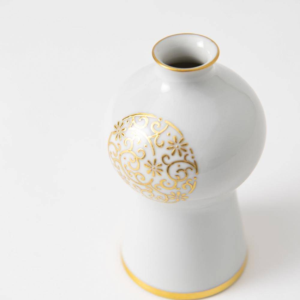 Kinzan Kiln Shugu Gilded Arabesque Gourd Sake Carafe - MUSUBI KILN - Quality Japanese Tableware and Gift