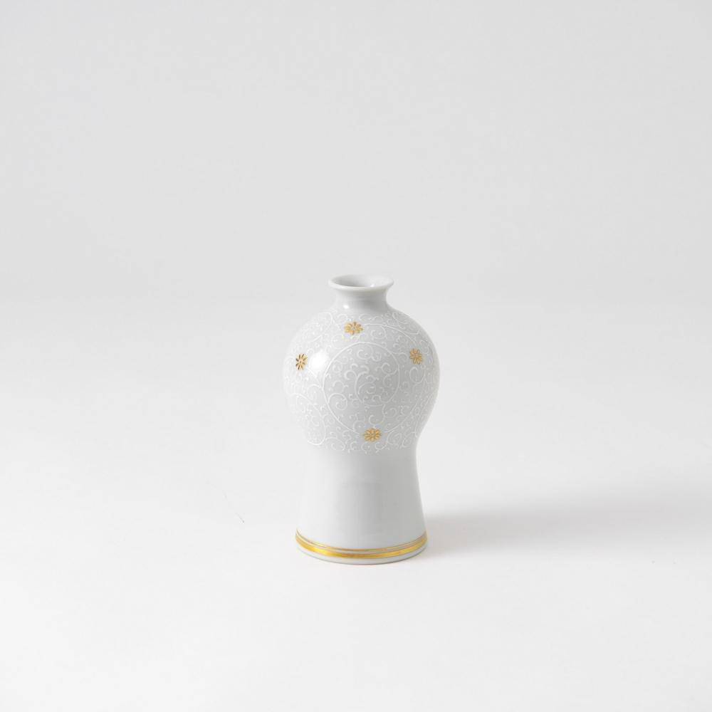 Kinzan Kiln Shugu Gold Flowers and Arabesque Gourd Sake Carafe - MUSUBI KILN - Quality Japanese Tableware and Gift