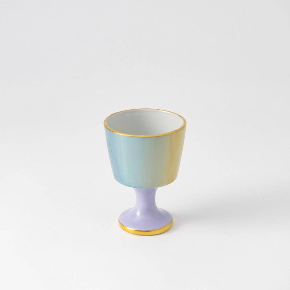 Ukiyo Yellow Guinomi High Stand Sake Cup