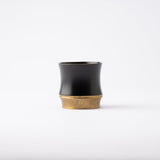 Kisen Bamboo Short Black Lacquer and Gold Takaoka Copperware Guinomi Sake Cup - MUSUBI KILN - Quality Japanese Tableware and Gift