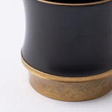 Kisen Bamboo Short Black Lacquer and Gold Takaoka Copperware Guinomi Sake Cup - MUSUBI KILN - Quality Japanese Tableware and Gift