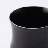 Kisen Bamboo Short Black Lacquer and Silver Takaoka Copperware Guinomi Sake Cup - MUSUBI KILN - Quality Japanese Tableware and Gift