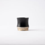 Kisen Bamboo Short Black Lacquer and Silver Takaoka Copperware Guinomi Sake Cup - MUSUBI KILN - Quality Japanese Tableware and Gift