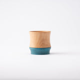 Kisen Bamboo Short Turquoise Takaoka Copperware Guinomi Sake Cup - MUSUBI KILN - Quality Japanese Tableware and Gift