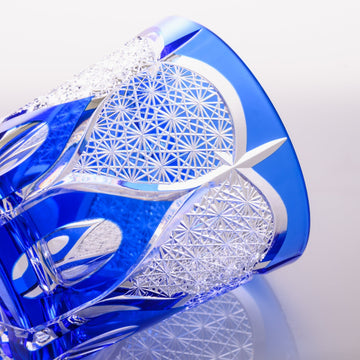 Lapis Lazuli Chrysanthemum Fan Whiskey Glass