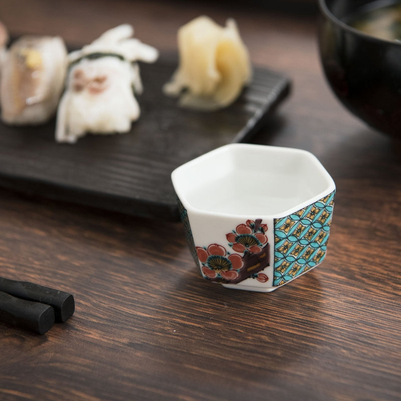 Ko - kutani Pine, Bamboo & Plum Kutani Sake Set - MUSUBI KILN - Quality Japanese Tableware and Gift