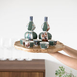 Ko - kutani Pine, Bamboo & Plum Kutani Sake Set - MUSUBI KILN - Quality Japanese Tableware and Gift