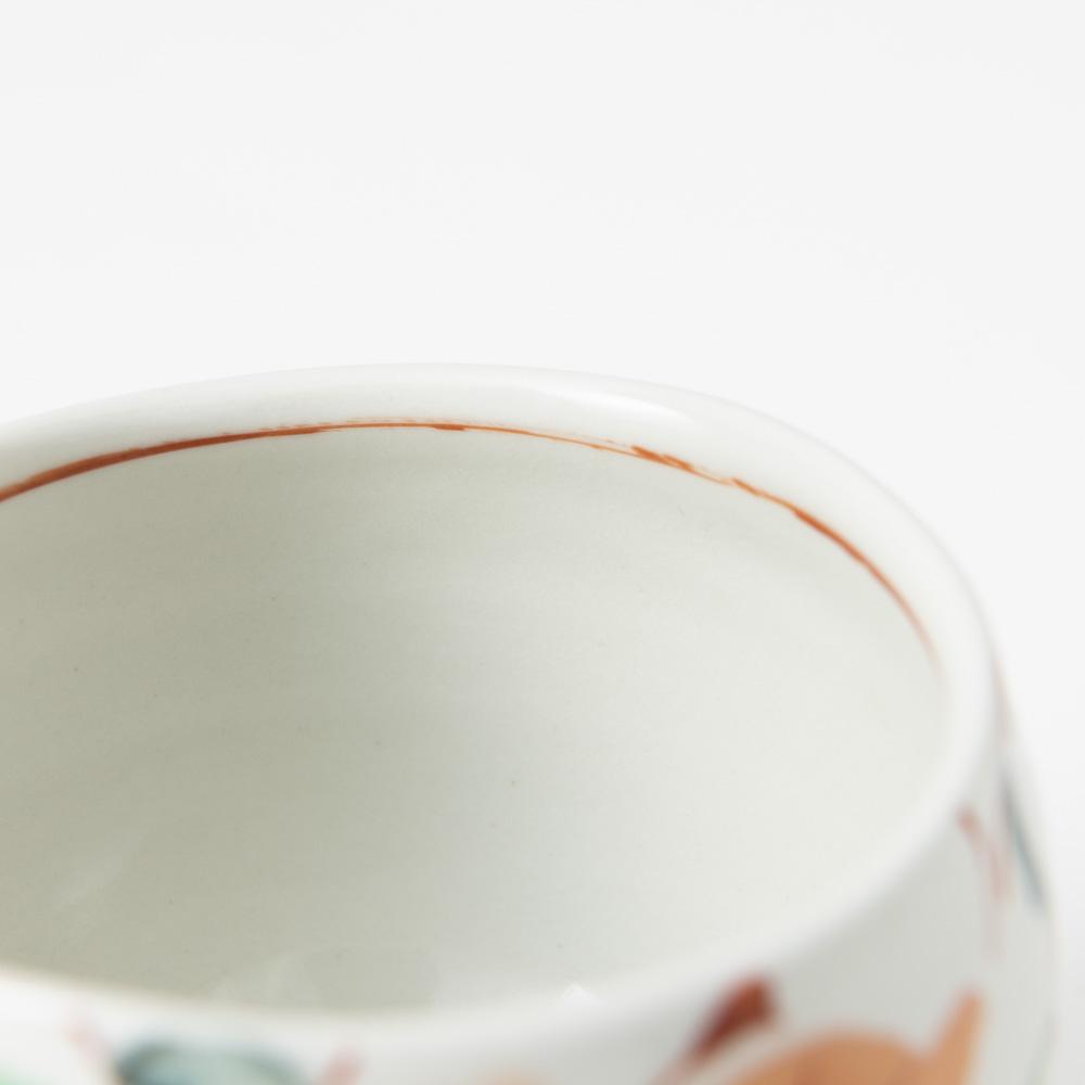 Kokuzou Kiln Camellia and Arabesque Kutani Yunomi Japanese Teacup - MUSUBI KILN - Quality Japanese Tableware and Gift