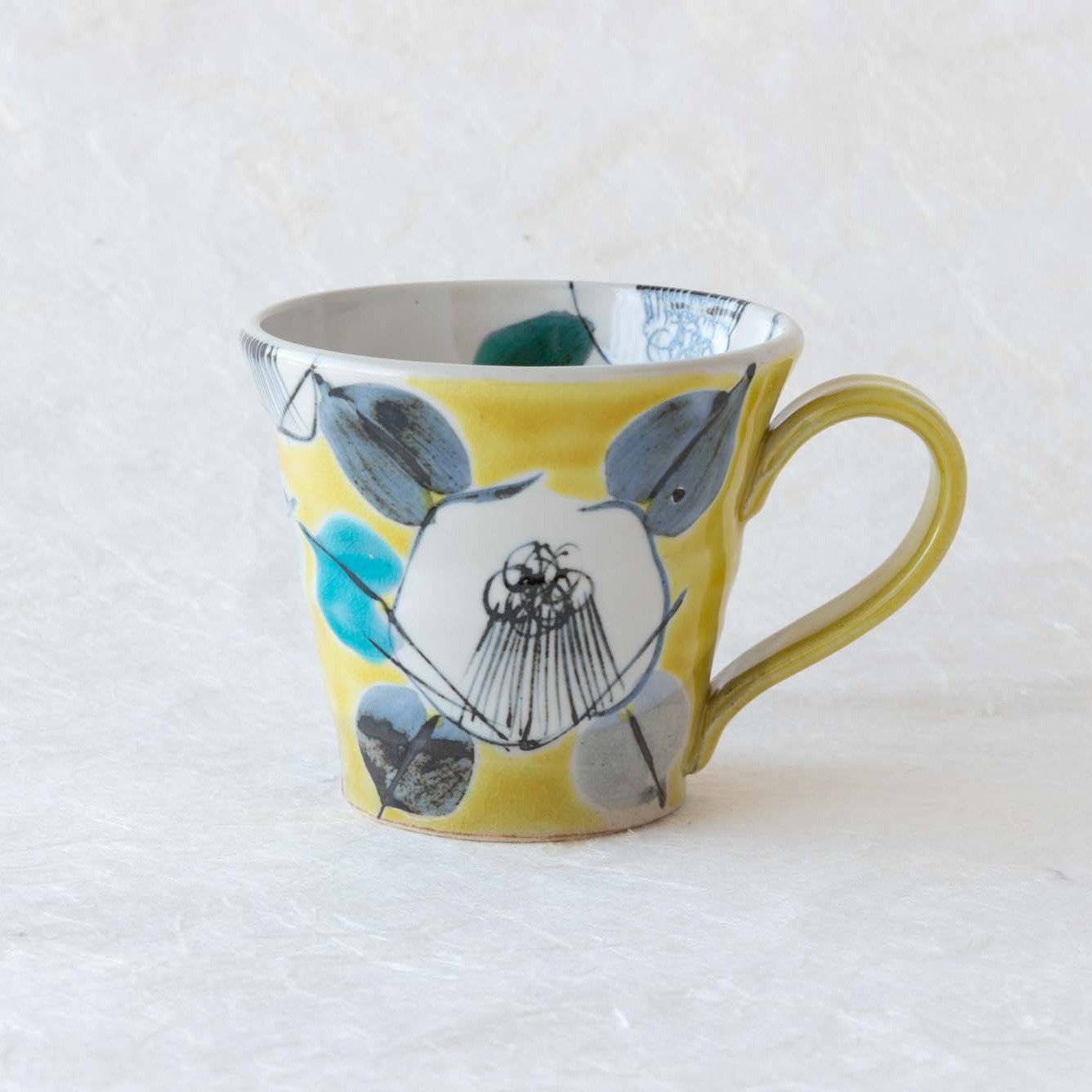 Kokuzou Kiln Camellia Kutani Mug - MUSUBI KILN - Quality Japanese Tableware and Gift