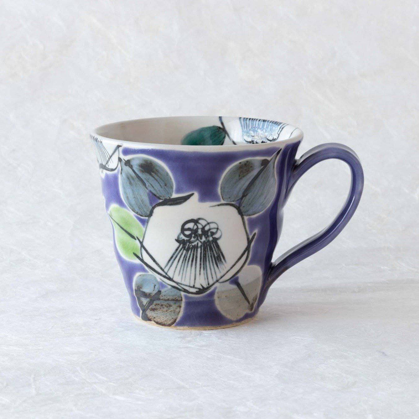 Kokuzou Kiln Camellia Kutani Mug - MUSUBI KILN - Quality Japanese Tableware and Gift