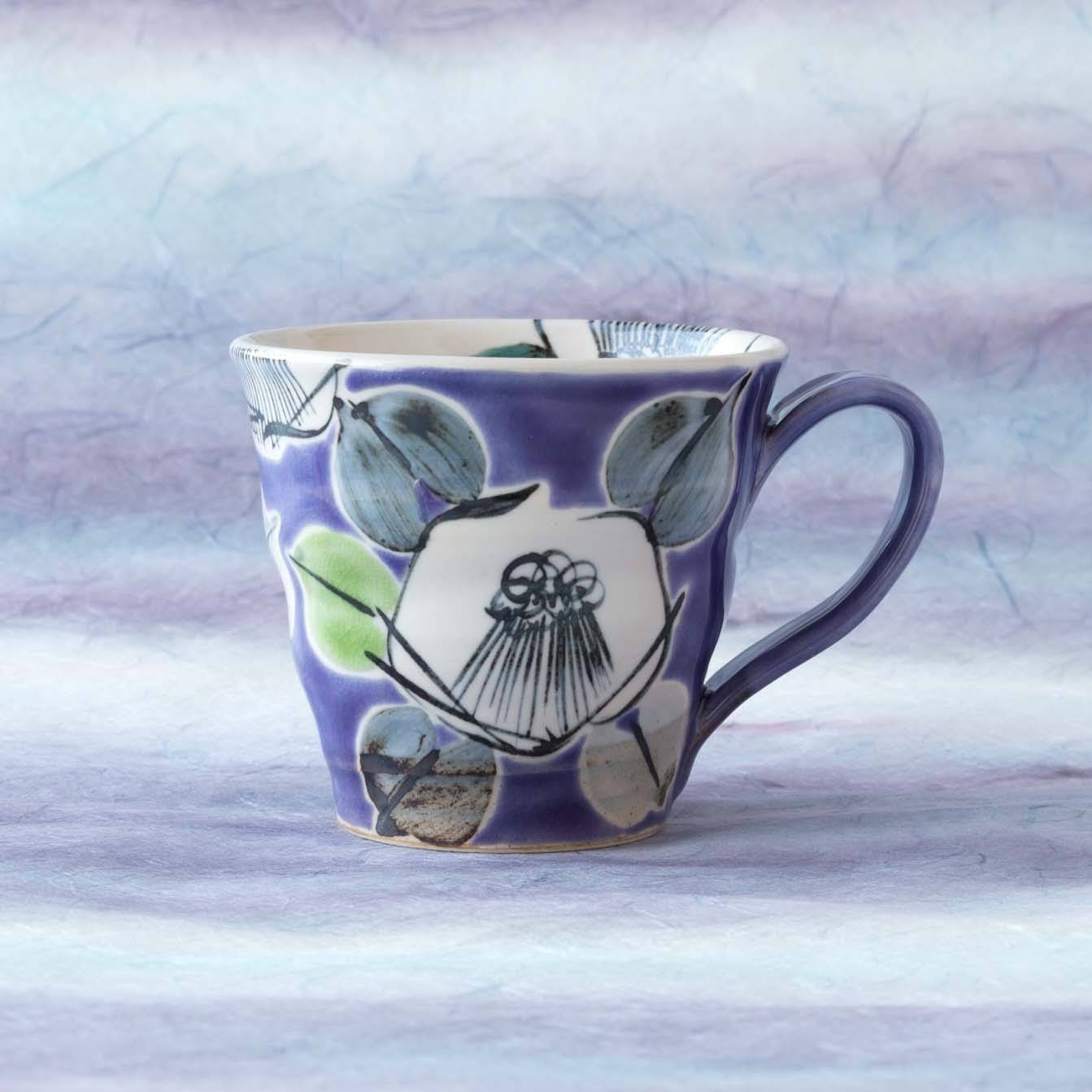 Kokuzou Kiln Camellia Kutani Mug - MUSUBI KILN - Quality Japanese Tableware and Gift