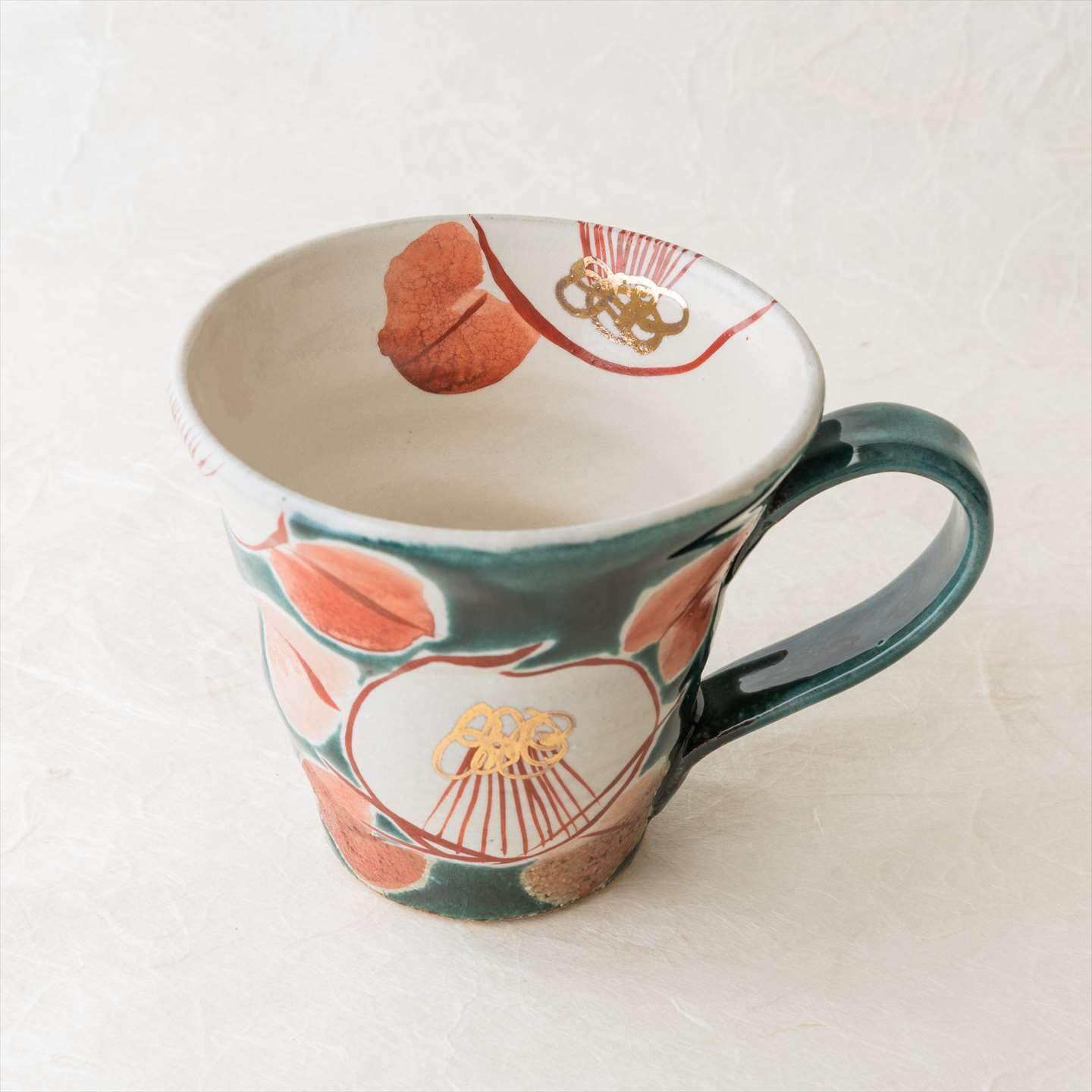 Kokuzou Kiln Camellia Kutani Mug - MUSUBI KILN - Quality Japanese Tableware and Gift