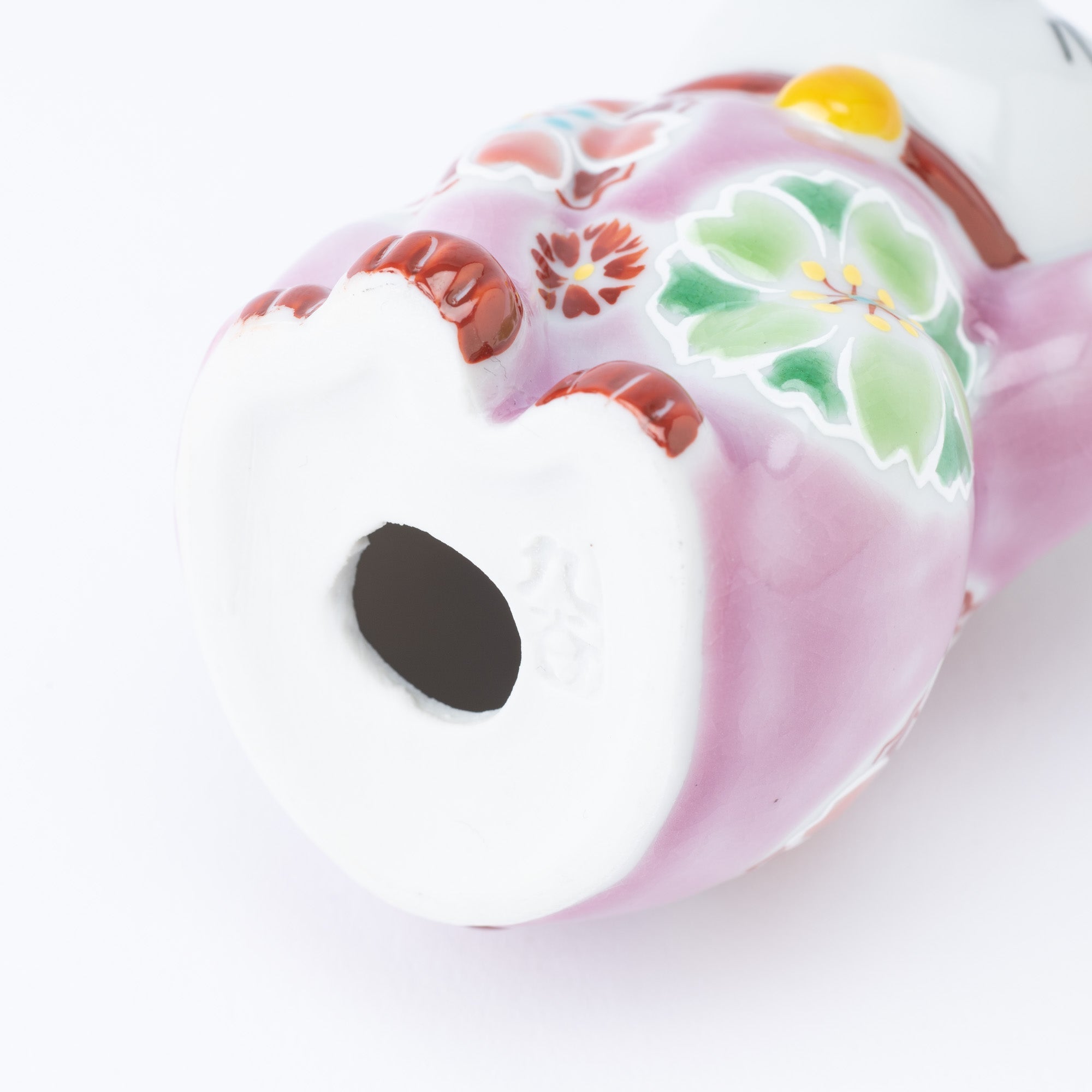 Kokuzou Kiln Cherry Blossoms Kutani Lucky Cat - Pink - MUSUBI KILN - Quality Japanese Tableware and Gift