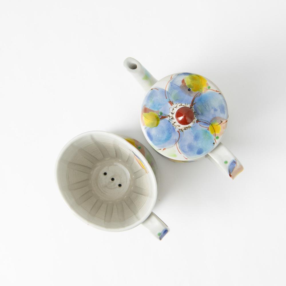 Kokuzou Kiln Flowers In The Wind Kutani Coffee Pot & Dripper - MUSUBI KILN - Quality Japanese Tableware and Gift