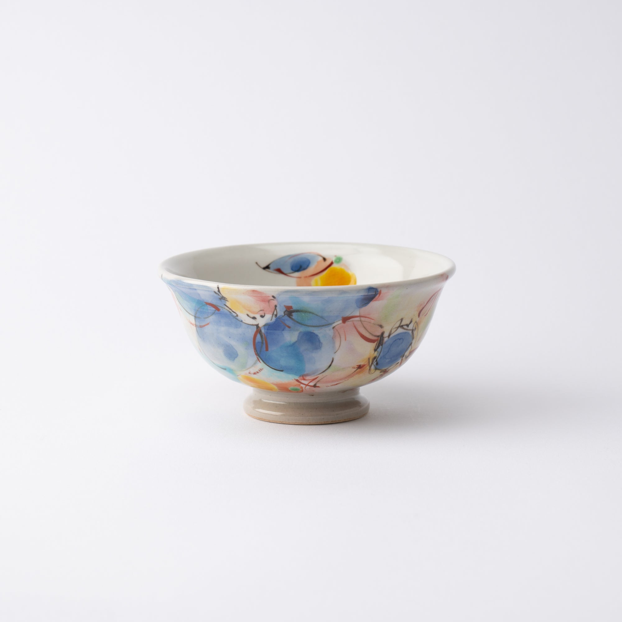 Kokuzou Kiln Flowers In The Wind Kutani Japanese Rice Bowl - MUSUBI KILN - Quality Japanese Tableware and Gift