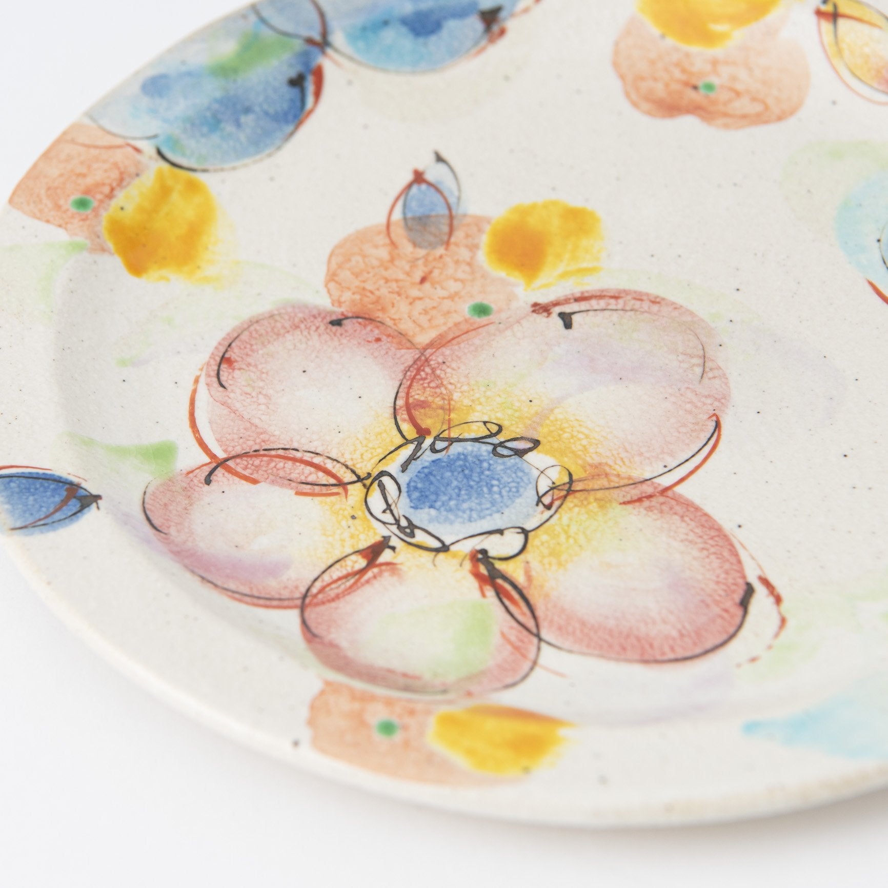 Kokuzou Kiln Flowers in The Wind Kutani Round Plate 8.6in - MUSUBI KILN - Quality Japanese Tableware and Gift