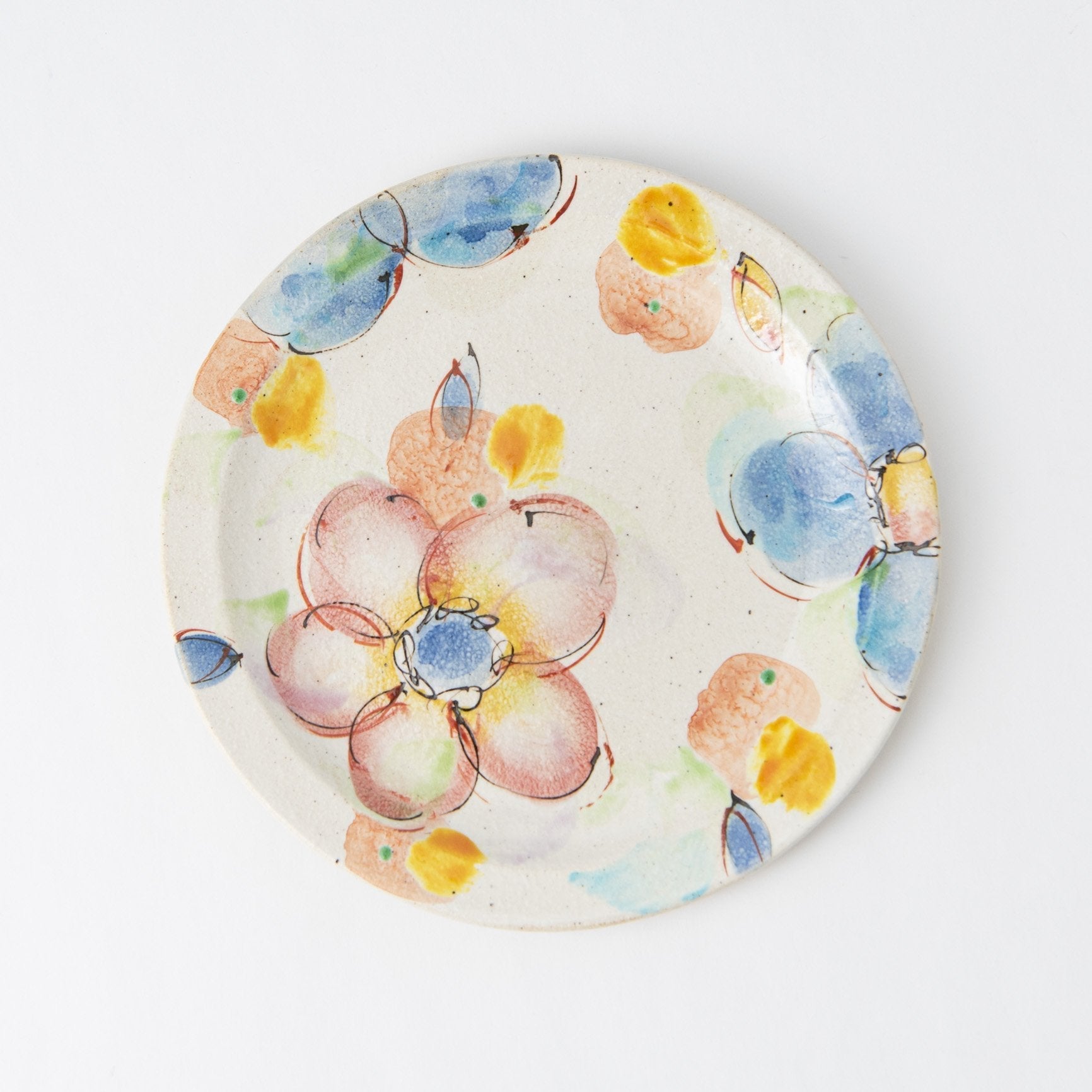 Kokuzou Kiln Flowers in The Wind Kutani Round Plate 8.6in - MUSUBI KILN - Quality Japanese Tableware and Gift