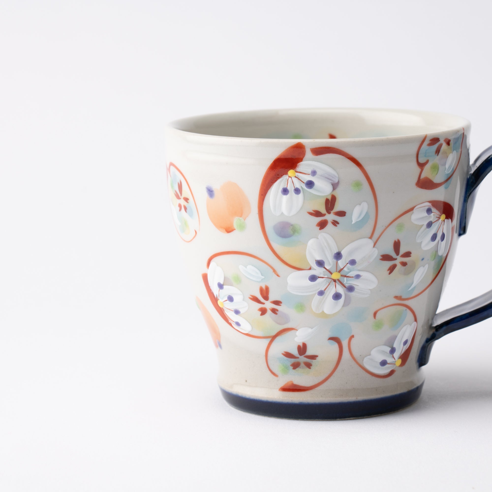 Kokuzou Kiln Flowery Thoughts Kutani Mug - MUSUBI KILN - Quality Japanese Tableware and Gift