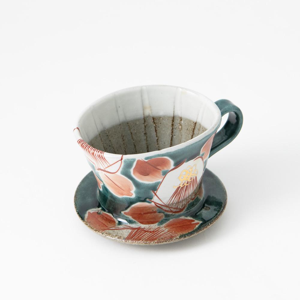 Kokuzou Kiln Glaze Camellia Coffee Pot & Dripper - MUSUBI KILN - Quality Japanese Tableware and Gift