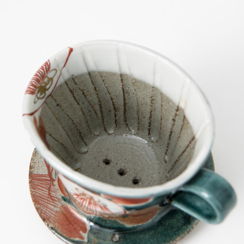 Kokuzou Kiln Glaze Camellia Coffee Pot & Dripper - MUSUBI KILN - Quality Japanese Tableware and Gift