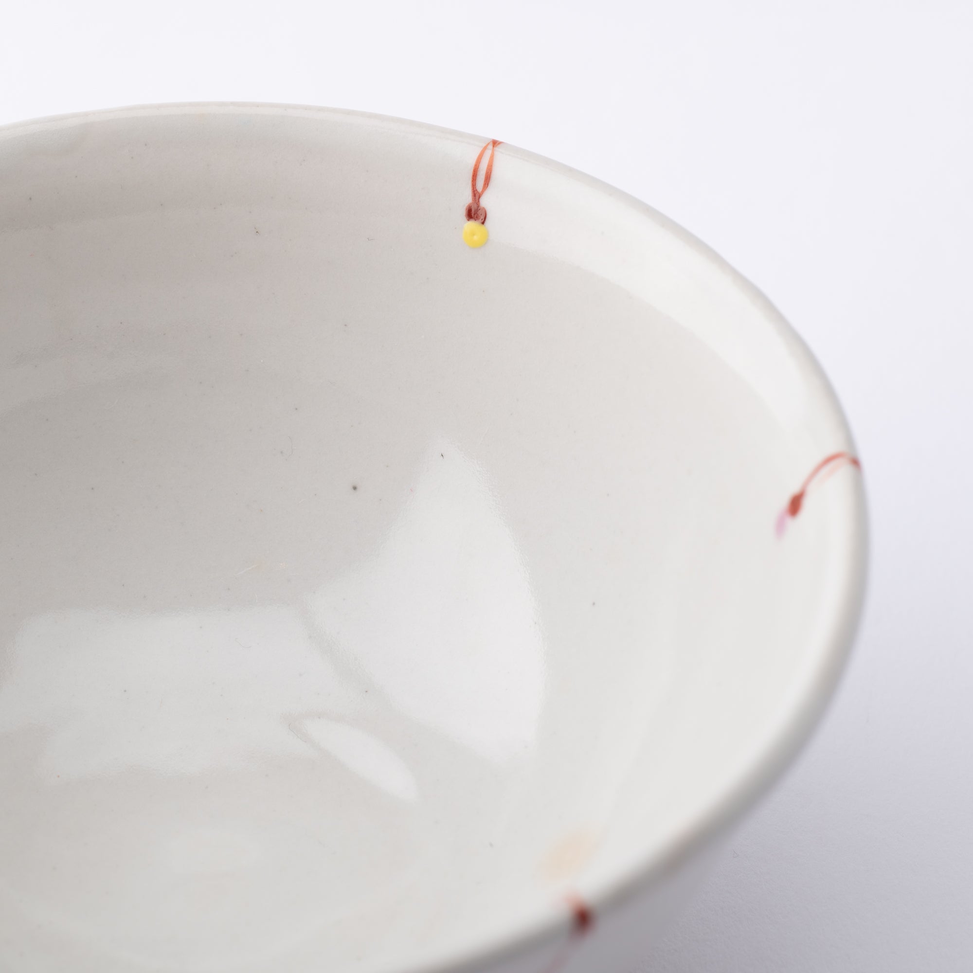 Kokuzou Kiln Mizuhiki Kutani Japanese Rice Bowl S - Red - MUSUBI KILN - Quality Japanese Tableware and Gift