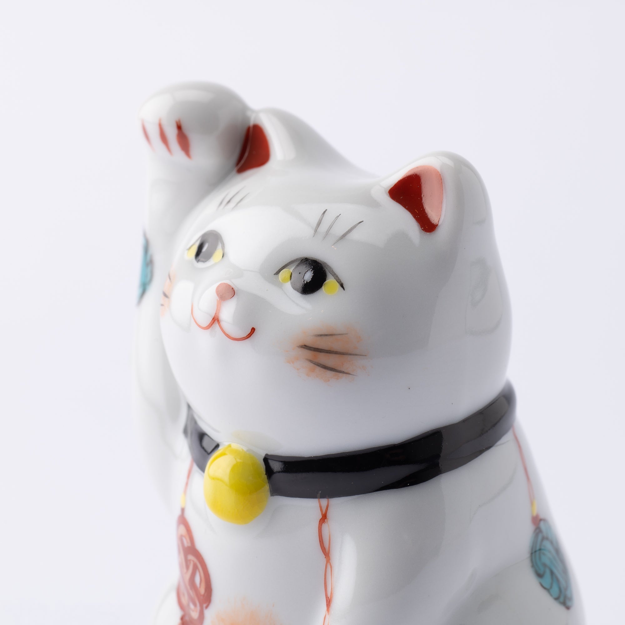 Kokuzou Kiln Mizuhiki Kutani Lucky Cat - Black - MUSUBI KILN - Quality Japanese Tableware and Gift