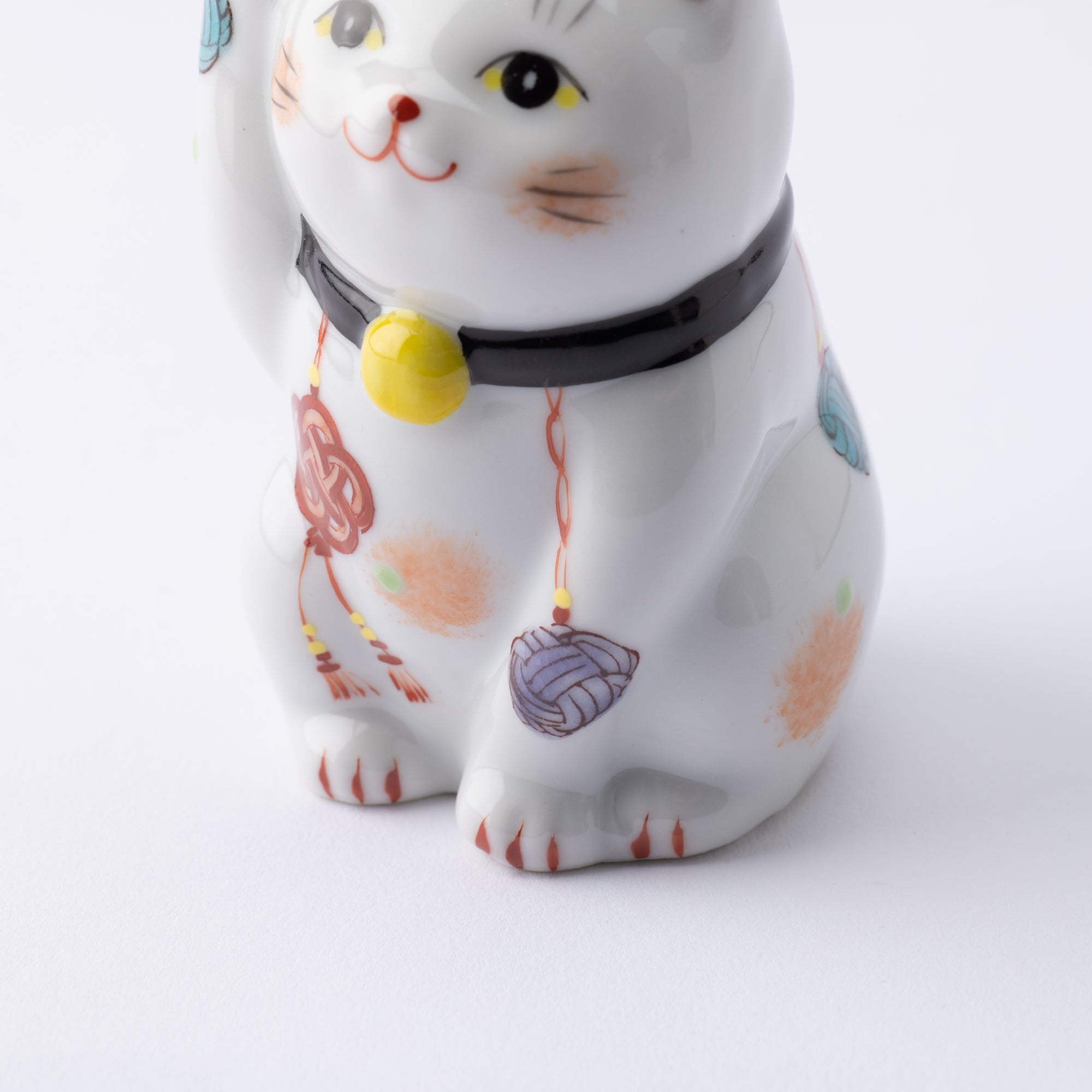 Kokuzou Kiln Mizuhiki Kutani Lucky Cat - Black - MUSUBI KILN - Quality Japanese Tableware and Gift