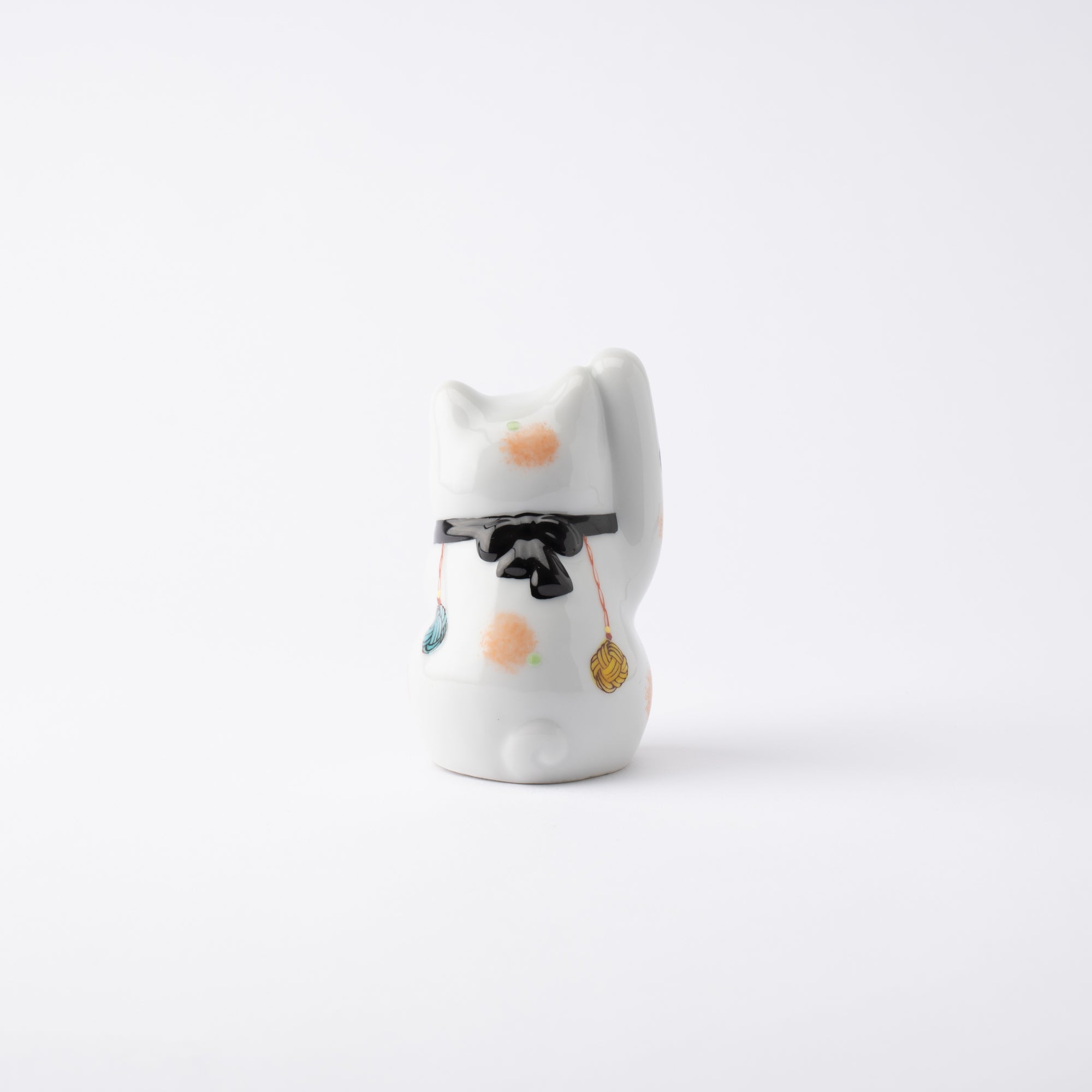 Kokuzou Kiln Mizuhiki Kutani Lucky Cat - Black - MUSUBI KILN - Quality Japanese Tableware and Gift