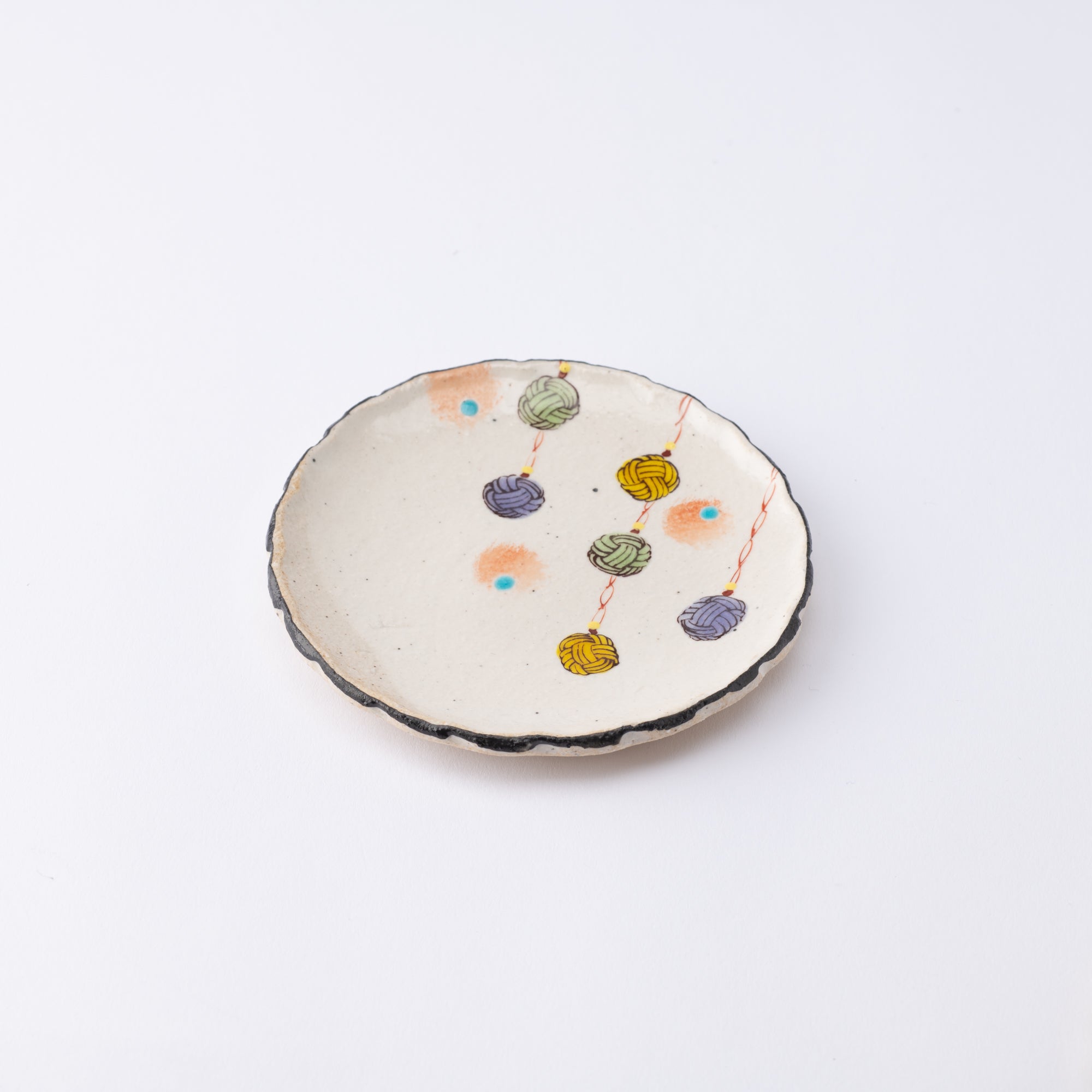 Kokuzou Kiln Mizuhiki Kutani Sauce Plate Set - MUSUBI KILN - Quality Japanese Tableware and Gift