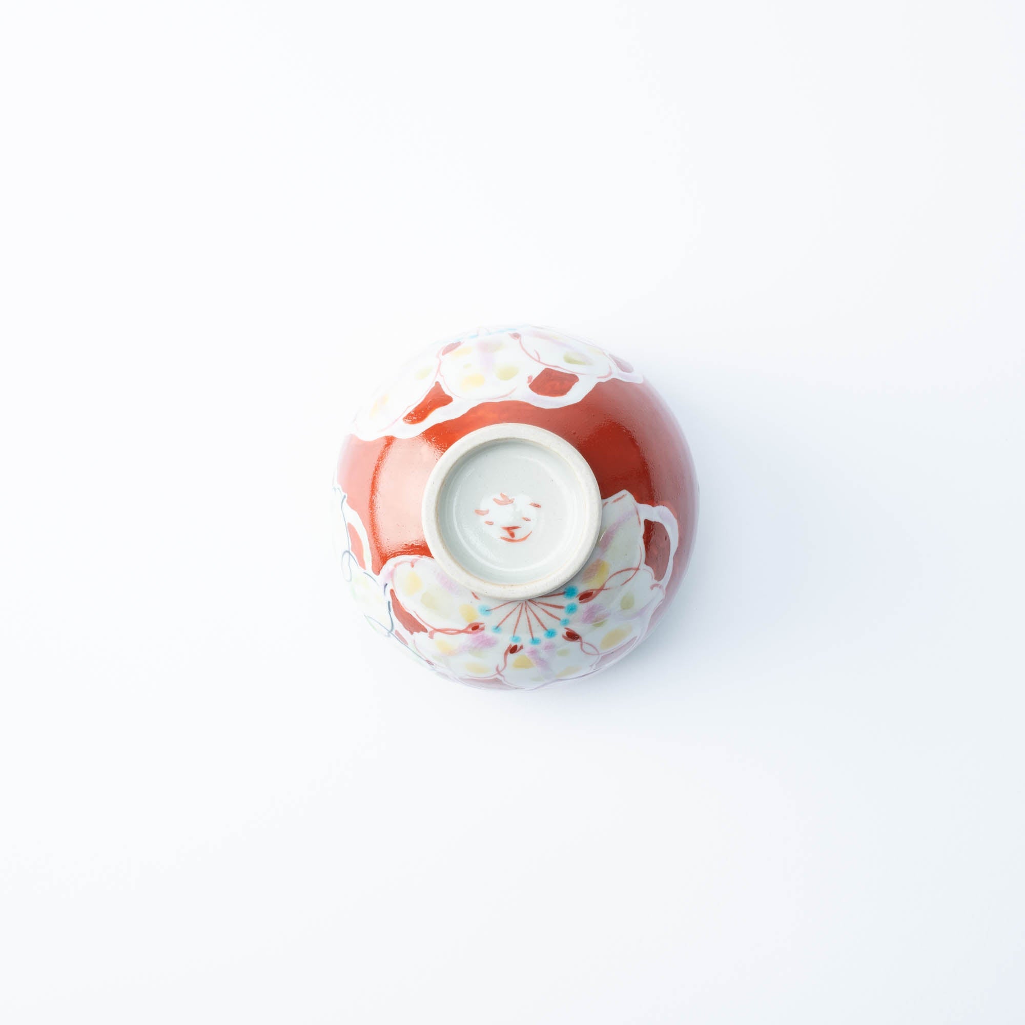 Kokuzou Kiln Polychrome Flowers Kutani Yunomi Japanese Teacup - MUSUBI KILN - Quality Japanese Tableware and Gift