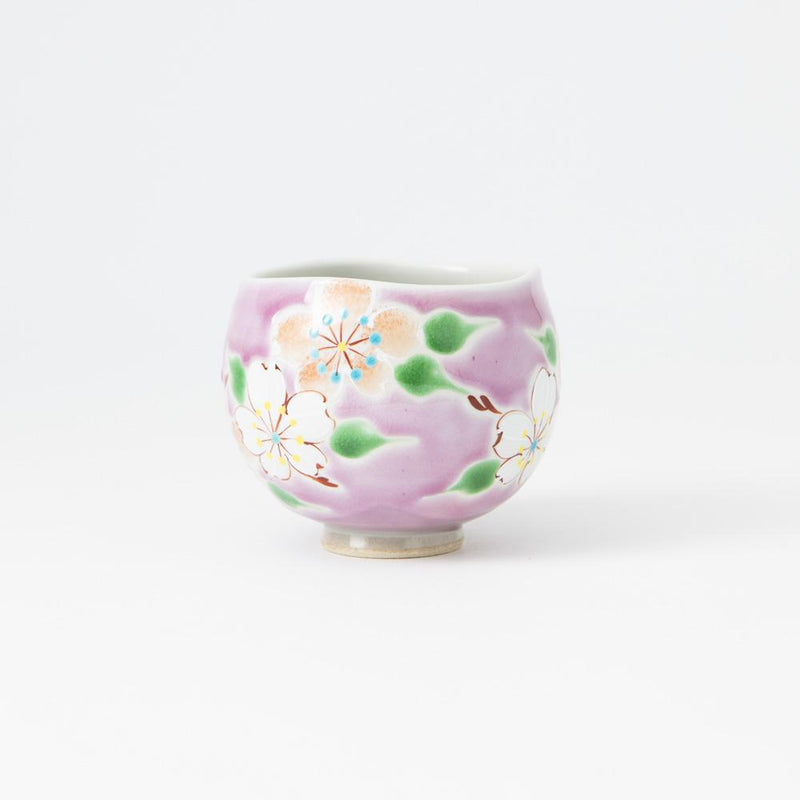 Kokuzou Kiln Sakura Blossom Kutani Yunomi Japanese Teacup - MUSUBI KILN - Quality Japanese Tableware and Gift