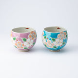 Kokuzou Kiln Sakura Blossom Kutani Yunomi Japanese Teacup - MUSUBI KILN - Quality Japanese Tableware and Gift