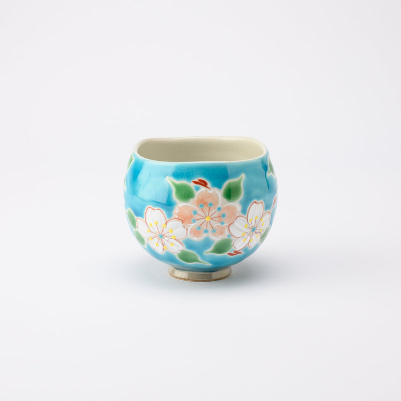 Kokuzou Kiln Sakura Blossom Kutani Yunomi Japanese Teacup - MUSUBI KILN - Quality Japanese Tableware and Gift