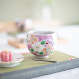 Kokuzou Kiln Sakura Blossom Kutani Yunomi Japanese Teacup - MUSUBI KILN - Quality Japanese Tableware and Gift