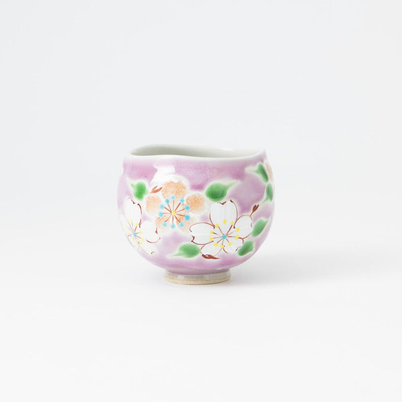 Kokuzou Kiln Sakura Blossom Kutani Yunomi Japanese Teacup - MUSUBI KILN - Quality Japanese Tableware and Gift