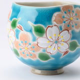 Kokuzou Kiln Sakura Blossom Kutani Yunomi Japanese Teacup - MUSUBI KILN - Quality Japanese Tableware and Gift