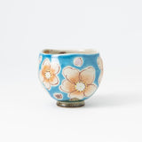 Kokuzou Kiln Sakura Floral Prints Kutani Yunomi Japanese Teacup - MUSUBI KILN - Quality Japanese Tableware and Gift