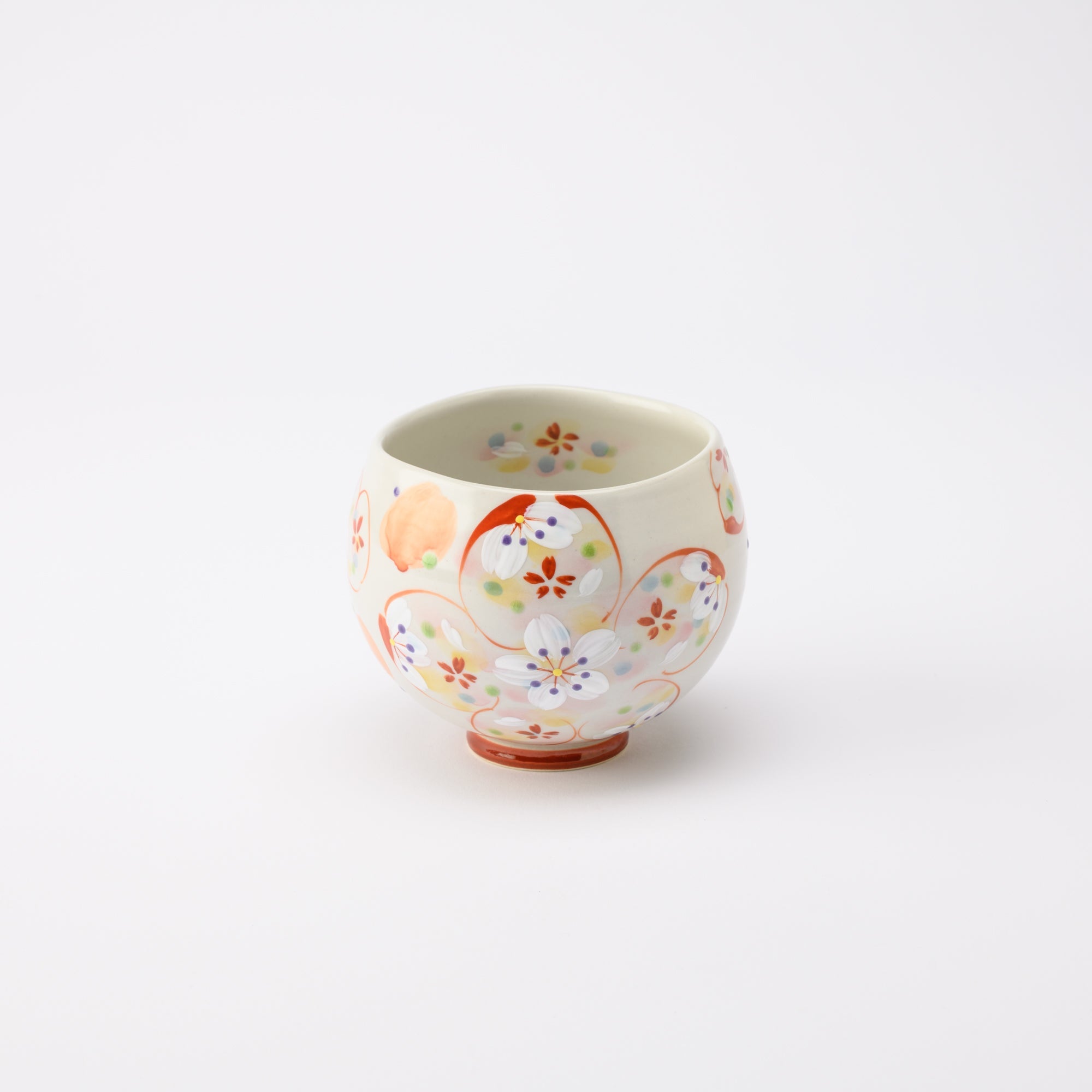 Kokuzou Kiln Sakura Kutani Yunomi Japanese Teacup - MUSUBI KILN - Quality Japanese Tableware and Gift