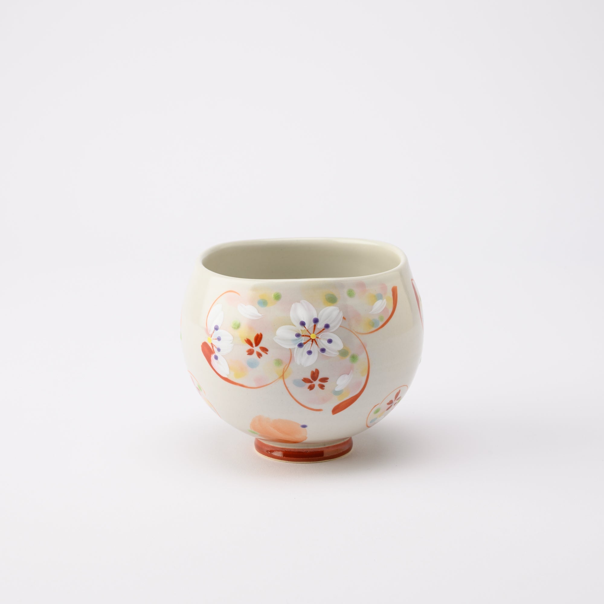 Kokuzou Kiln Sakura Kutani Yunomi Japanese Teacup - MUSUBI KILN - Quality Japanese Tableware and Gift