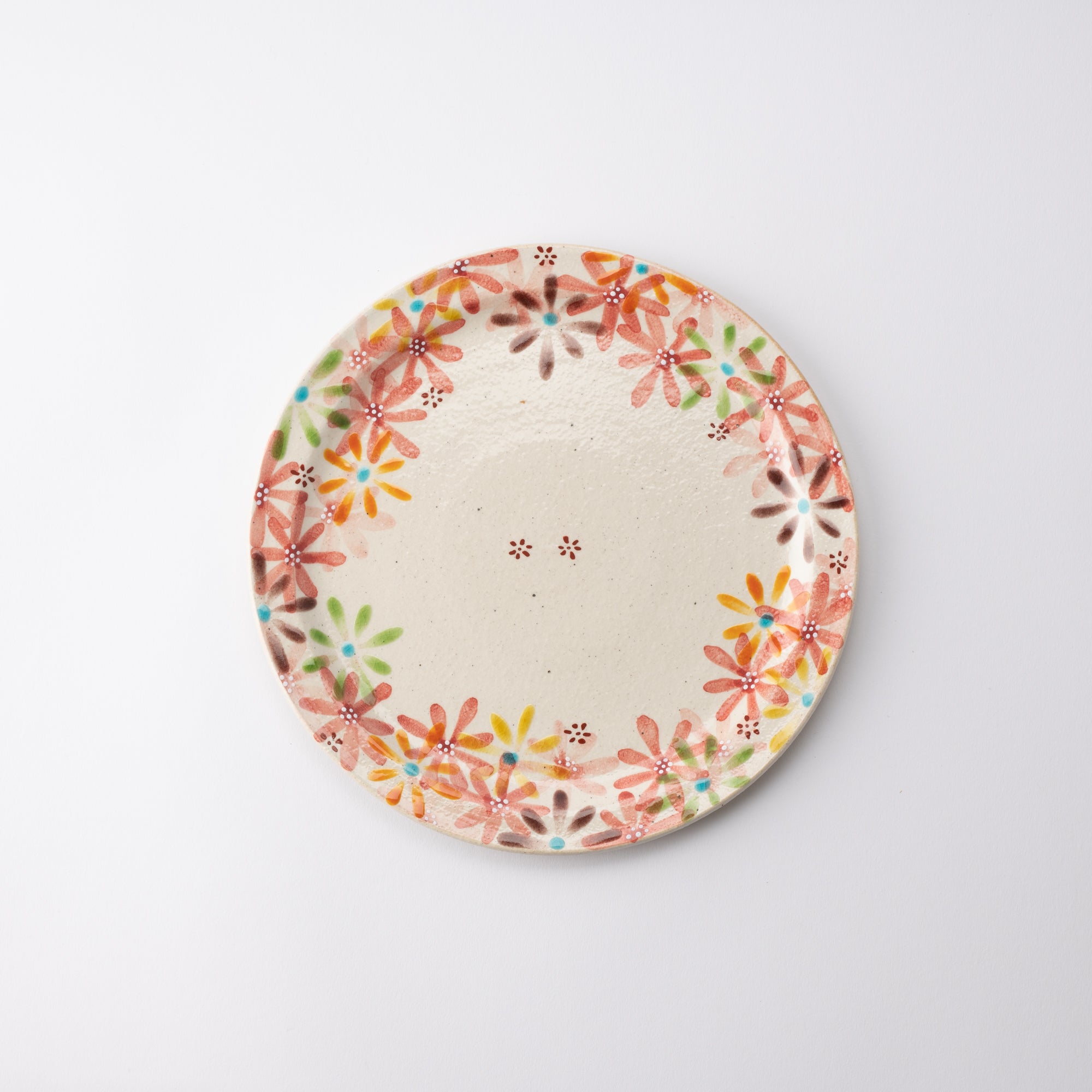 Kokuzou Kiln Sakura Pink Kutani Round Plate 8.6in - MUSUBI KILN - Quality Japanese Tableware and Gift