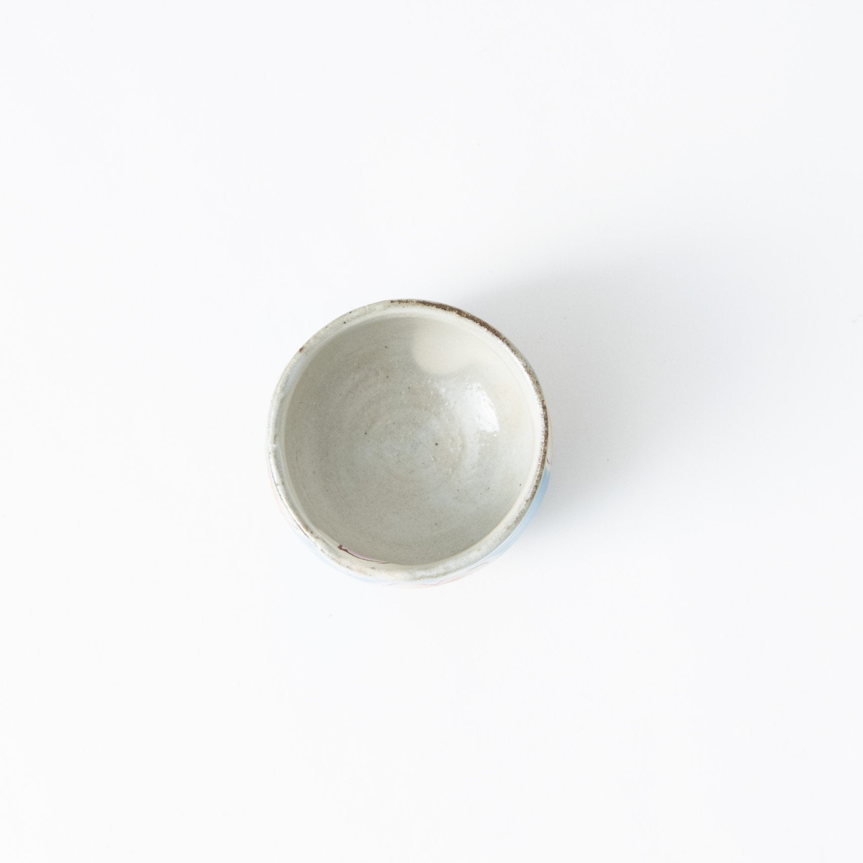 Kokuzou Kiln Sakura Turkish Blue Kutani Guinomi Sake Cup - MUSUBI KILN - Quality Japanese Tableware and Gift