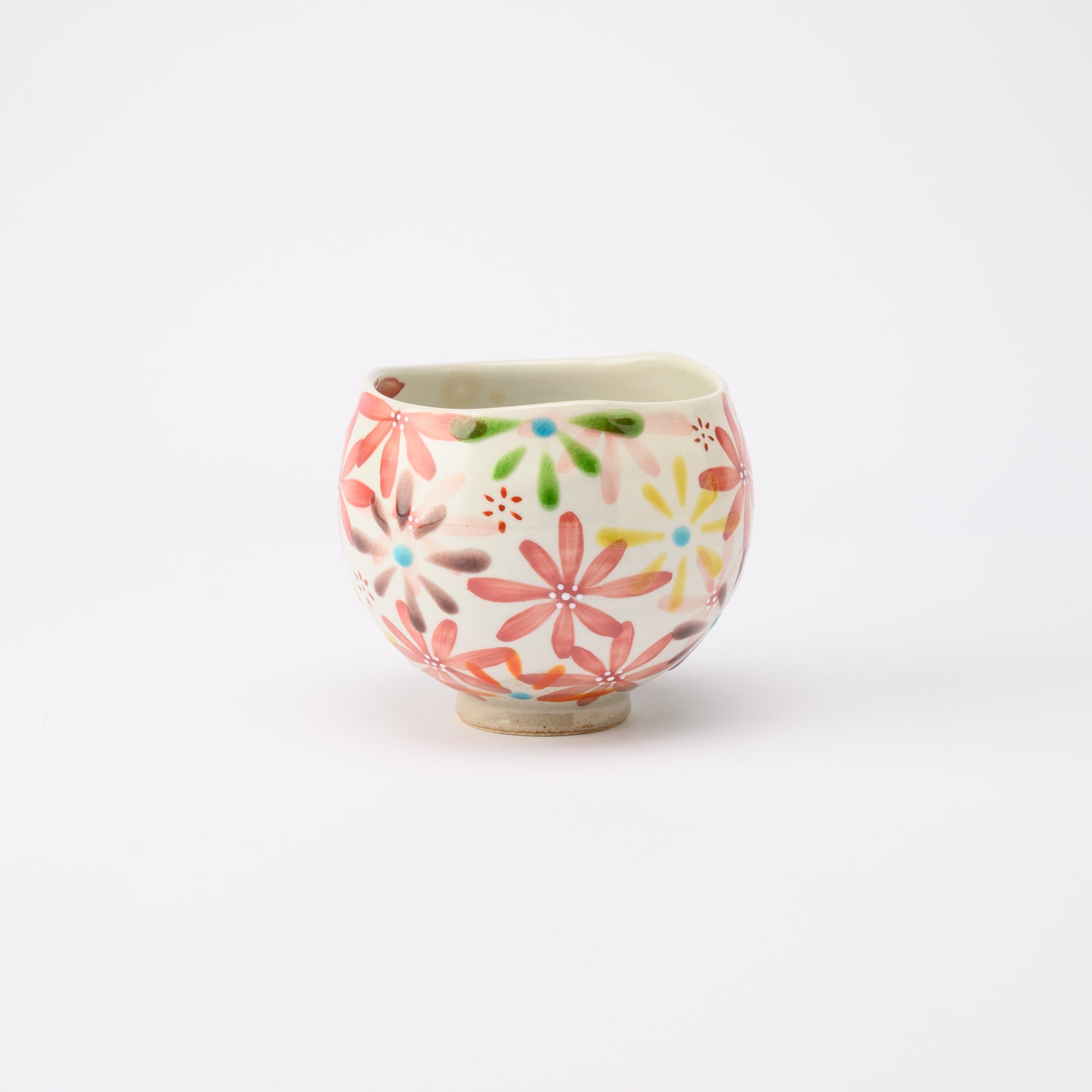 Kokuzou Kiln The Grand Feast of Flowers Kutani Yunomi Japanese Teacup - MUSUBI KILN - Quality Japanese Tableware and Gift