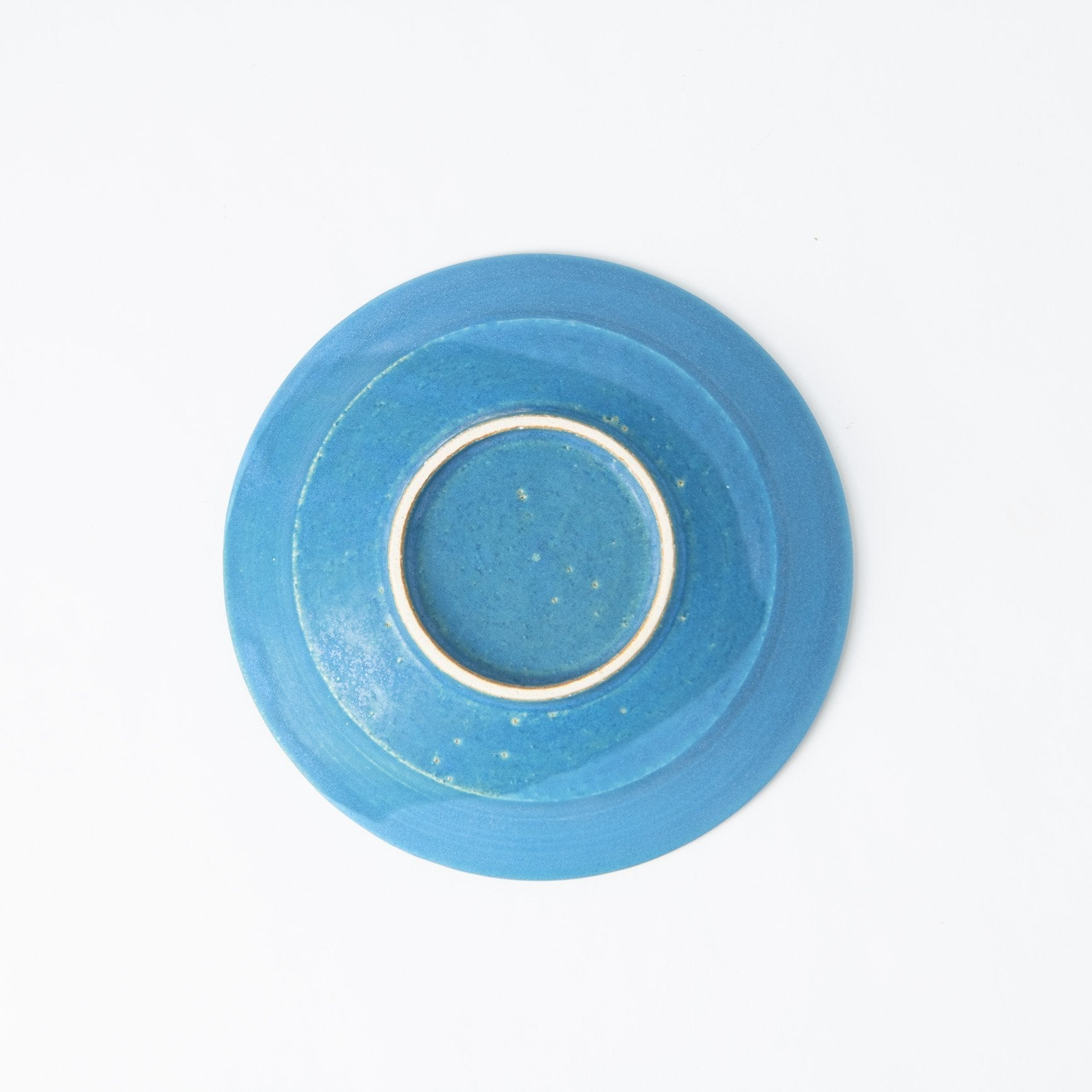 Kokuzou Kiln Turquoise Glaze Kutani Round Plate - MUSUBI KILN - Quality Japanese Tableware and Gift