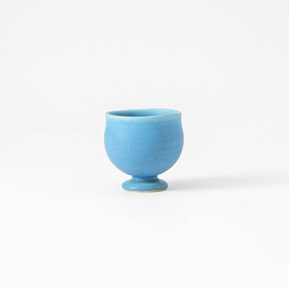 Kokuzou Turquoise Glaze Kutani Guinomi Sake Cup - MUSUBI KILN - Quality Japanese Tableware and Gift