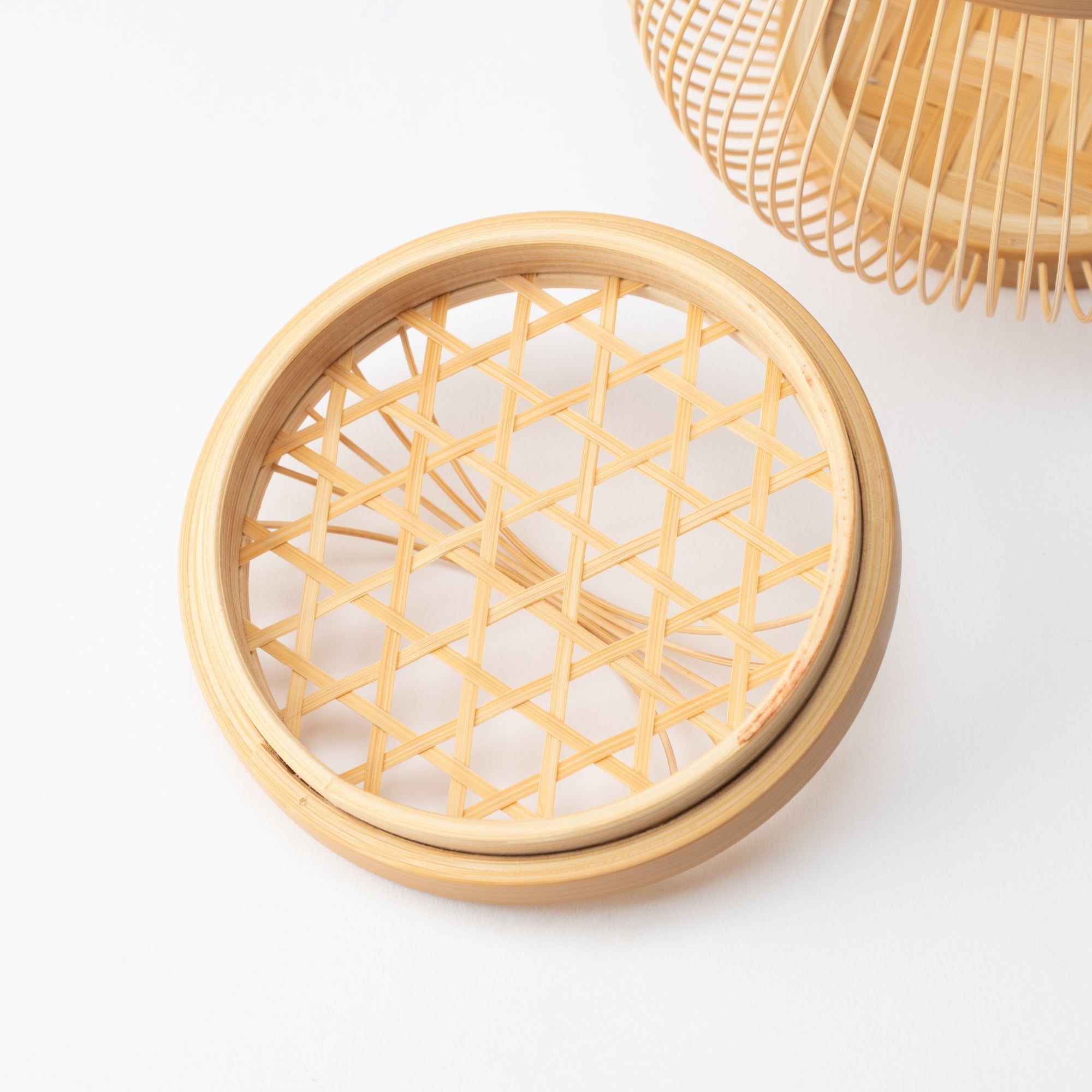 Komachi Suruga Bamboo Basketry Basket with Lid - MUSUBI KILN - Quality Japanese Tableware and Gift