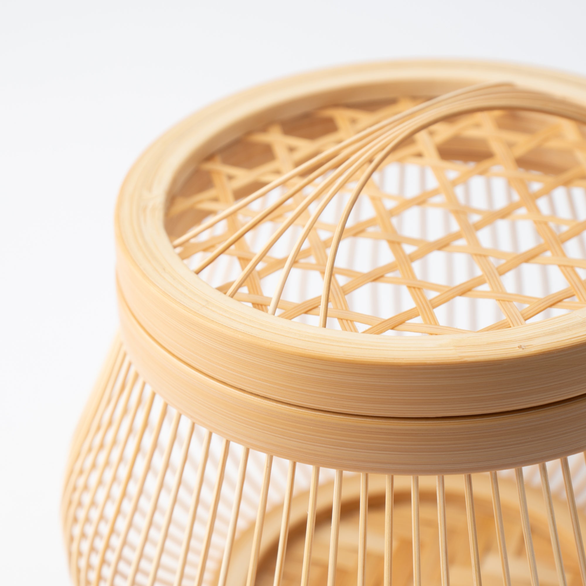 Komachi Suruga Bamboo Basketry Basket with Lid - MUSUBI KILN - Quality Japanese Tableware and Gift