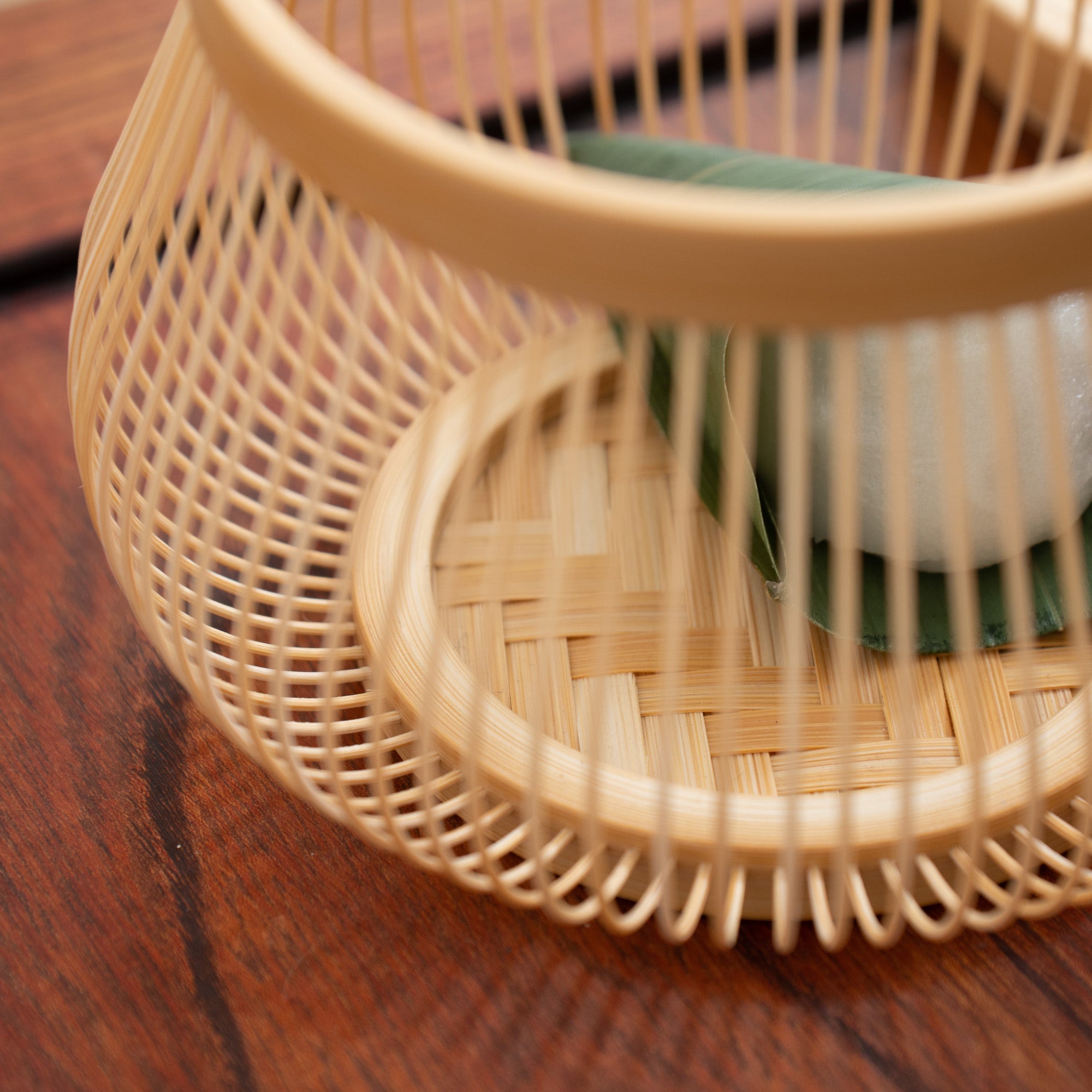 Komachi Suruga Bamboo Basketry Basket with Lid - MUSUBI KILN - Quality Japanese Tableware and Gift