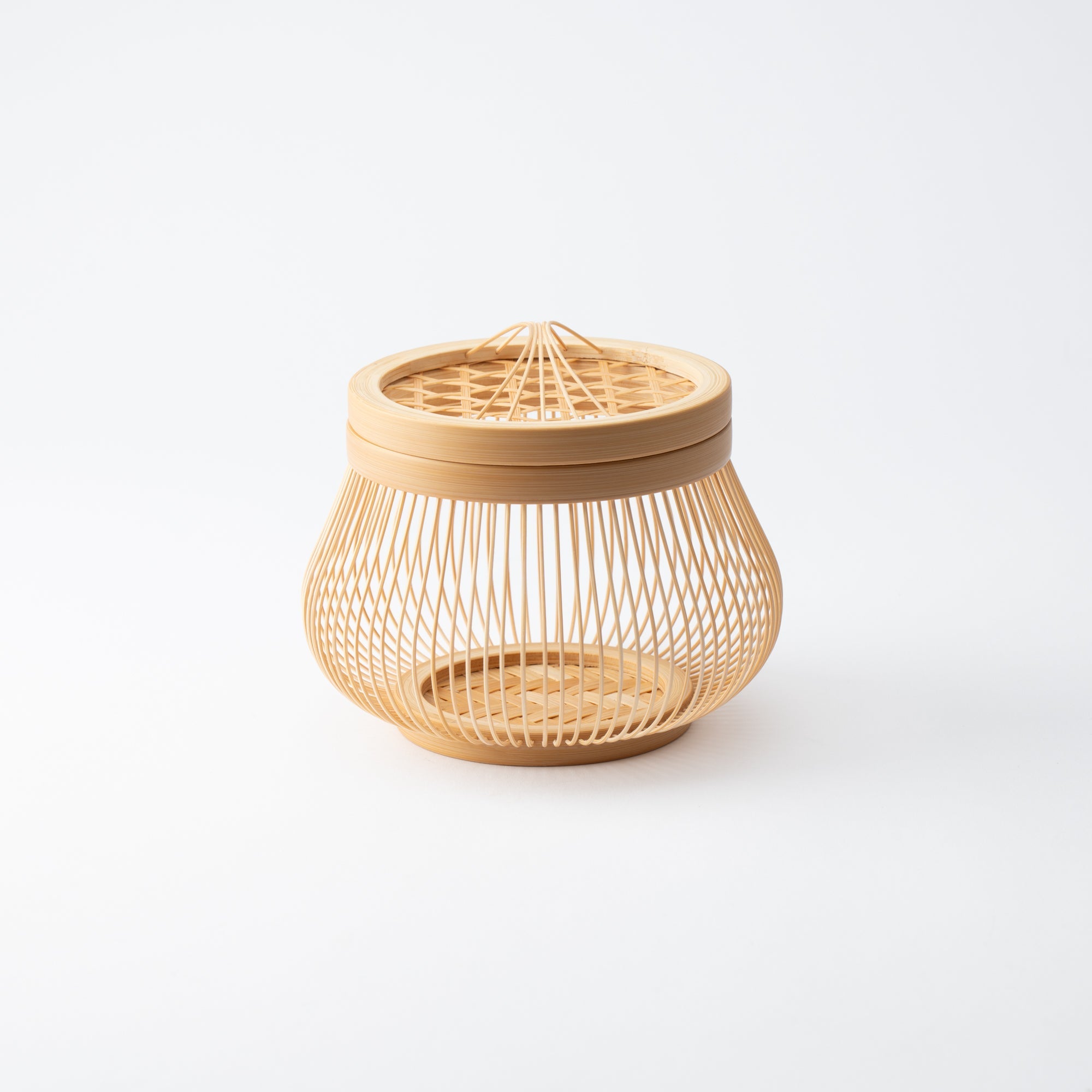 Komachi Suruga Bamboo Basketry Basket with Lid - MUSUBI KILN - Quality Japanese Tableware and Gift