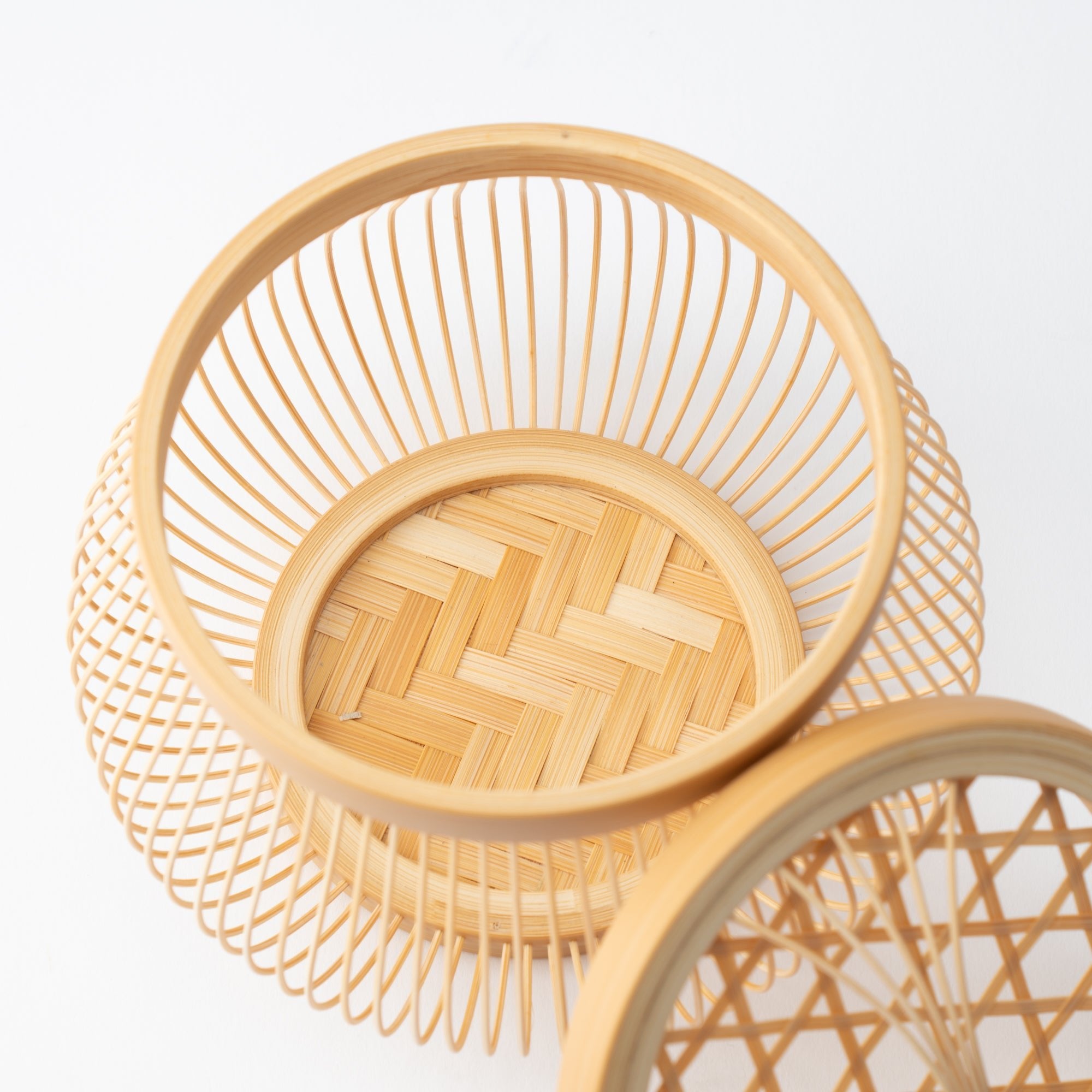 Komachi Suruga Bamboo Basketry Basket with Lid - MUSUBI KILN - Quality Japanese Tableware and Gift