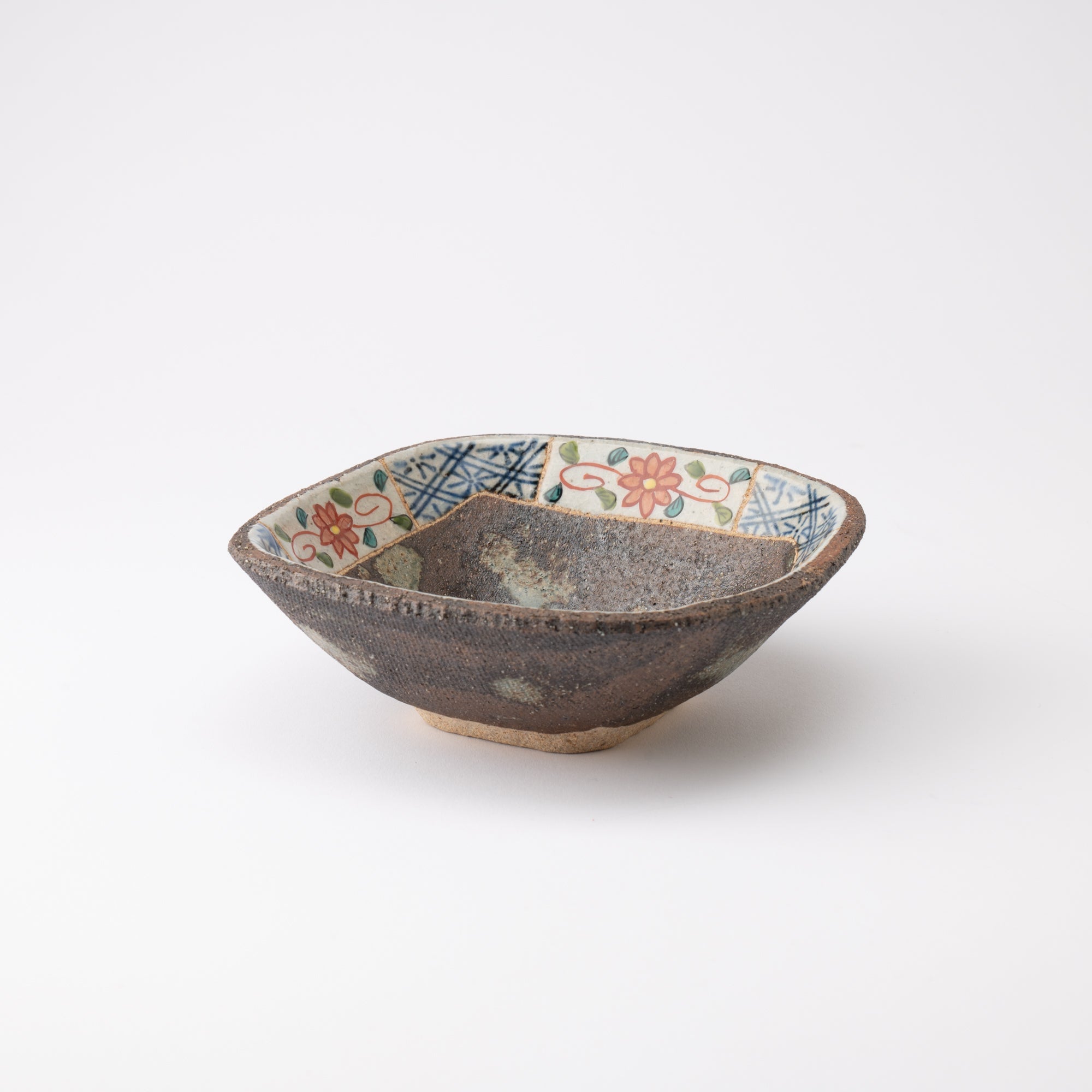 Kousai Kiln Flower Hasami Square Bowl - MUSUBI KILN - Quality Japanese Tableware and Gift